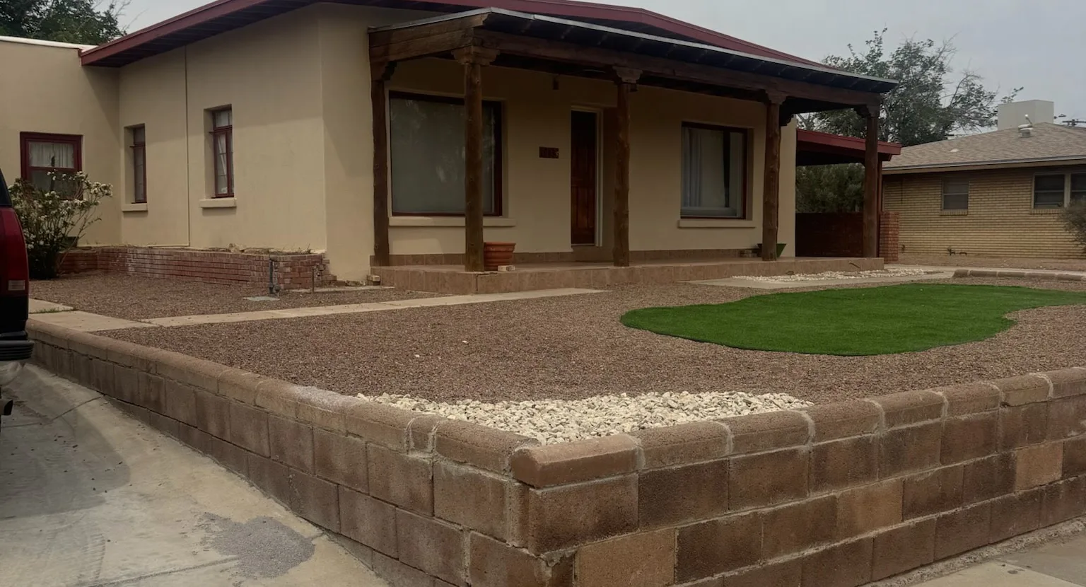 After: finished front-yard xeriscape