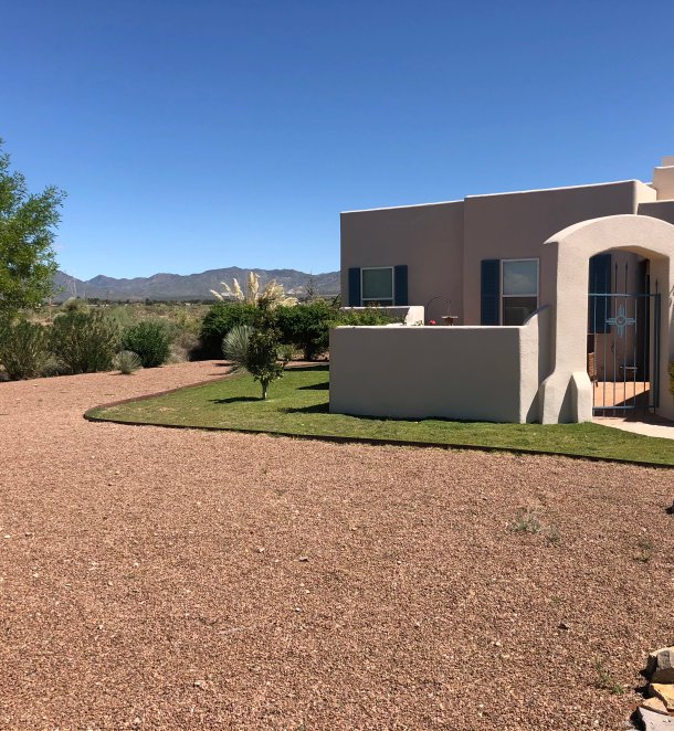 Fresh sod installation on a Las Cruces residential lawn