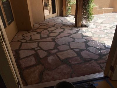 Hazard Tree Removal & Flagstone Patio Rebuild